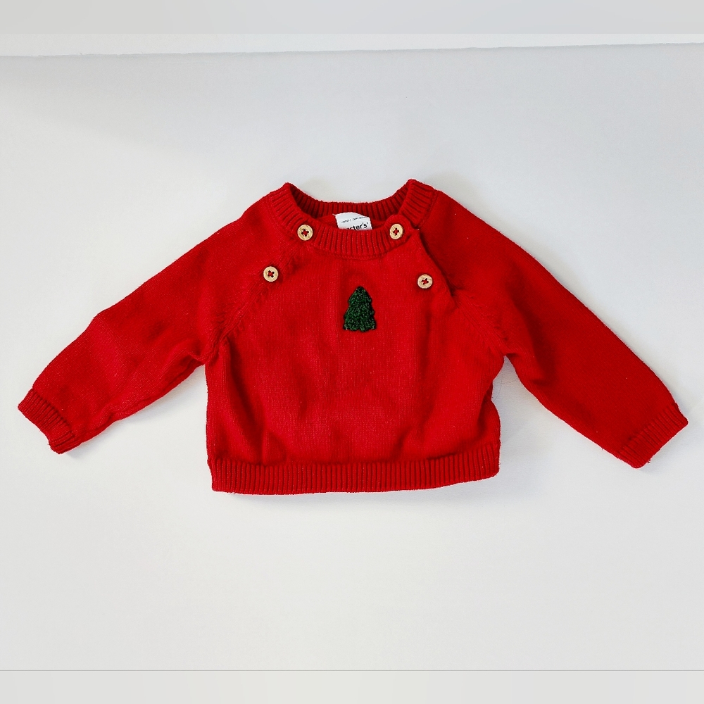 Red Christmas Sweater with Tree Newborn Carters 100% cotton‎